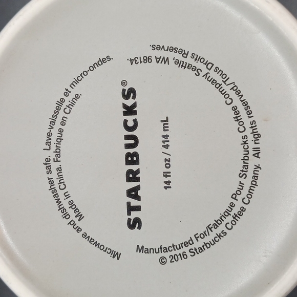 Starbucks 14 Oz.  Christmas Tree/ Holiday Coffee Mug/Tea Cup 2016 - Picture 5 of 6